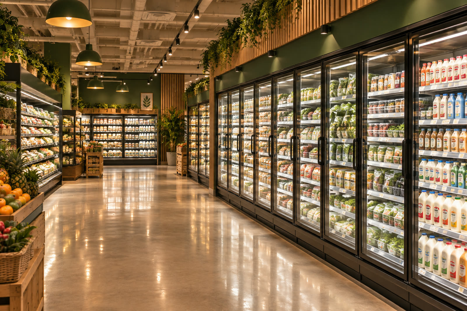 Fresh produce and dairy aisle at Jourts
