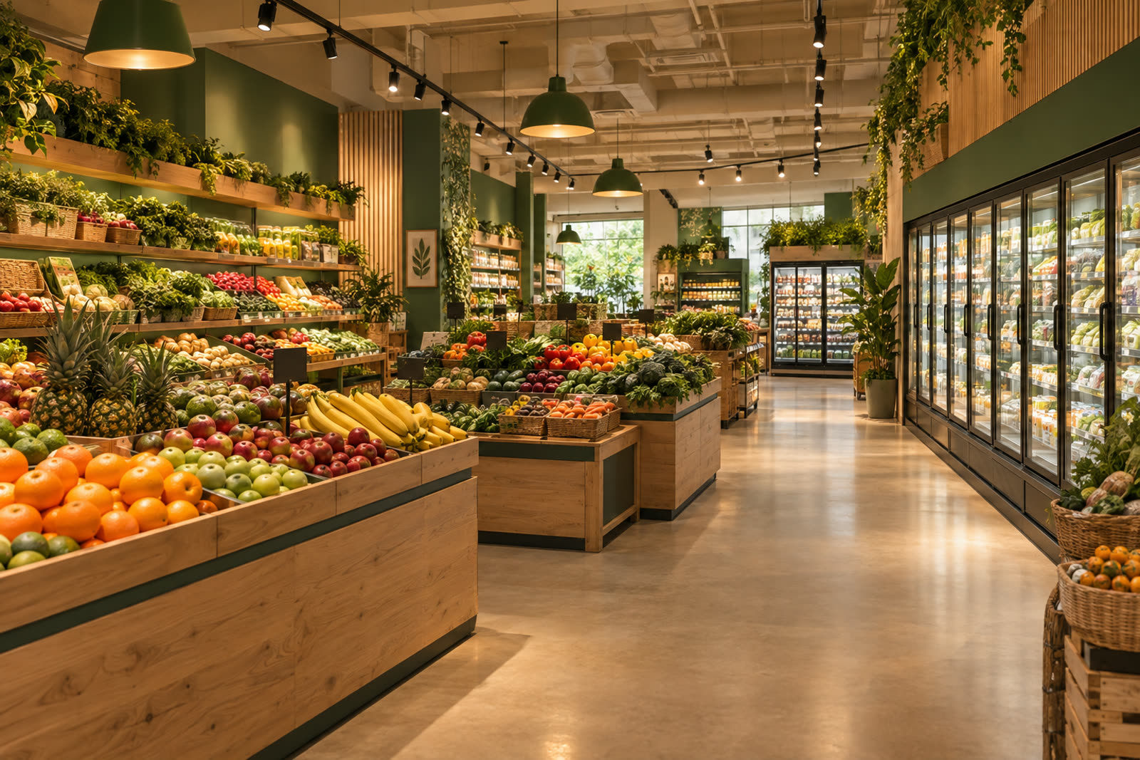 Fruit and vegetable stands at Jourts